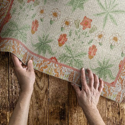 Teppich auf pvc Blumenmuster In Einem Rahmen