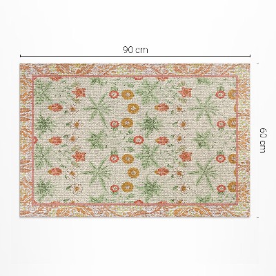 Teppich auf pvc Blumenmuster In Einem Rahmen