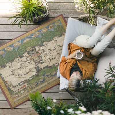Pvc teppich Krishna-Wandteppich Mit Kühen
