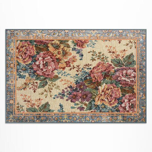 Vinyl teppich Retro Verziertes Blumenmuster