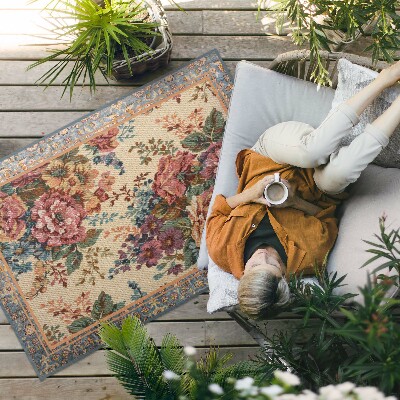 Vinyl teppich Retro Verziertes Blumenmuster