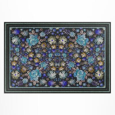Vinyl teppich läufer Blaue Und Gelbe Blüten