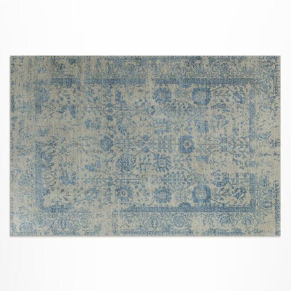 Teppich pvc Verblasstes Blaues Blumenmuster