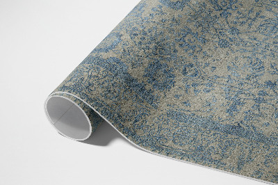 Teppich pvc Verblasstes Blaues Blumenmuster