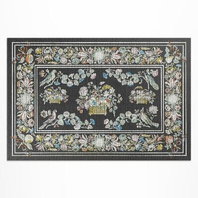 Vinyl teppich läufer Alte Blasse Blumen Und Vögel