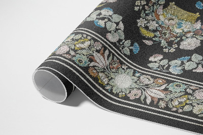 Vinyl teppich läufer Alte Blasse Blumen Und Vögel