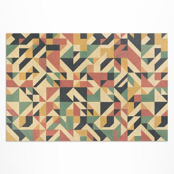 Teppich pvc Bunte Abstraktion Mit Dreiecken Und Quadraten