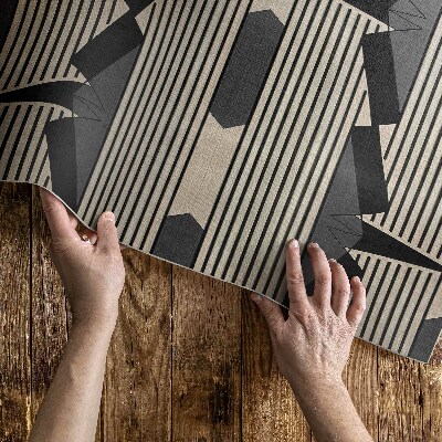 Pvc teppich Lineare Komposition Im Vintage-Stil