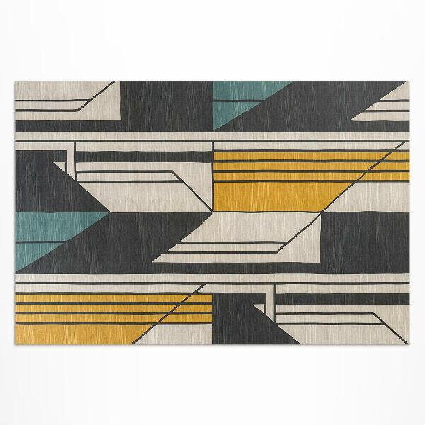 Vinyl teppich läufer Geometrische Abstraktion Im Vintage-Stil