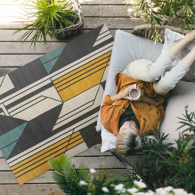 Vinyl teppich läufer Geometrische Abstraktion Im Vintage-Stil