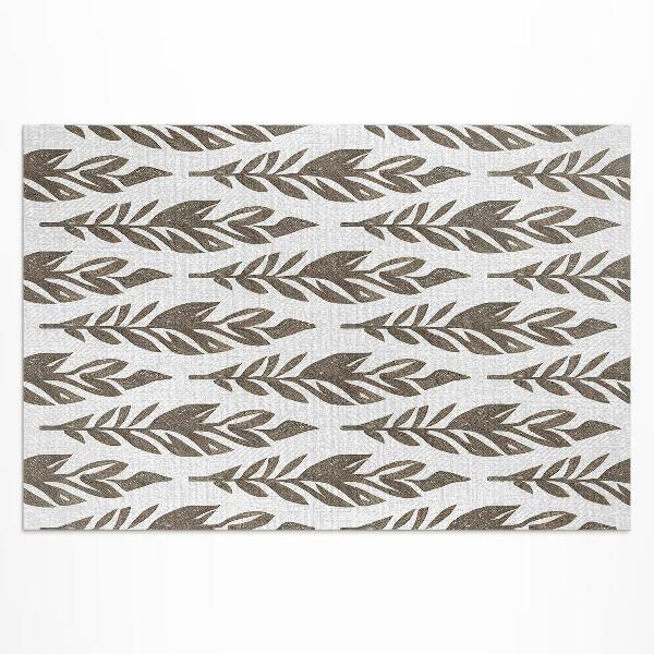 Teppich auf pvc Bemalte Blätter Boho Vintage Blumenmuster