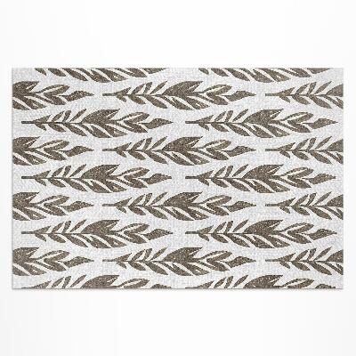 Teppich auf pvc Bemalte Blätter Boho Vintage Blumenmuster