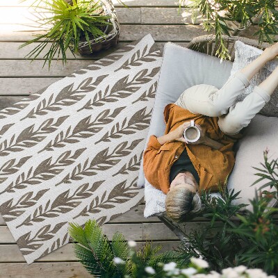 Teppich auf pvc Bemalte Blätter Boho Vintage Blumenmuster