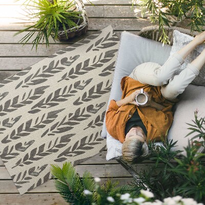 Pvc teppich Bemalte Blätter Im Vintage-Boho-Stil