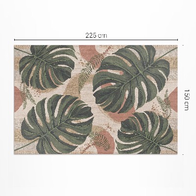 Pvc teppich Zusammensetzung Aus Monstera-Blättern Und Vintage-Farnen