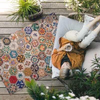 Pvc teppich Buntes Abstraktes Retro-Mosaik