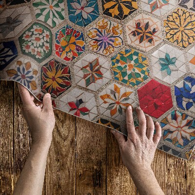Pvc teppich Buntes Abstraktes Retro-Mosaik