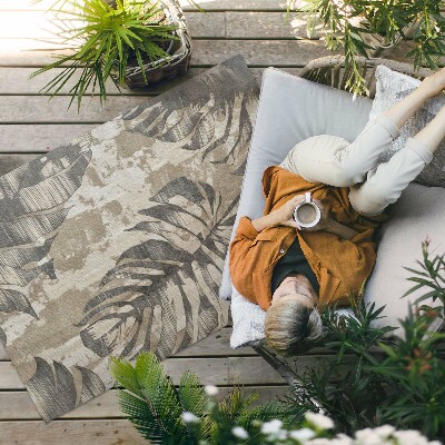 Pvc teppich Boho-Pflanzenblätter Mit Textur Im Rohstil