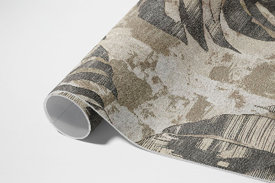 Pvc teppich Boho-Pflanzenblätter Mit Textur Im Rohstil