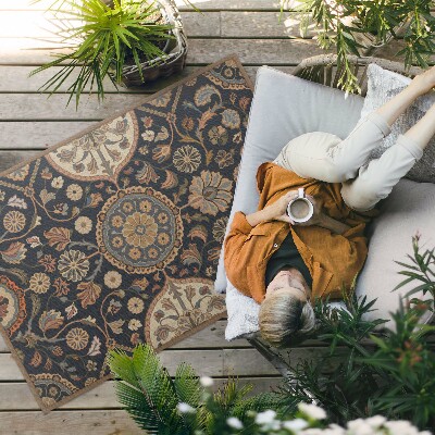 Vinyl teppich läufer Dekoratives Pflanzenornament Mit Vintage-Muster