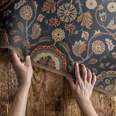 Vinyl teppich läufer Dekoratives Pflanzenornament Mit Vintage-Muster