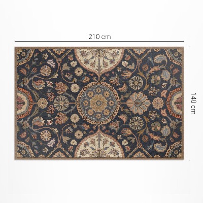 Vinyl teppich läufer Dekoratives Pflanzenornament Mit Vintage-Muster