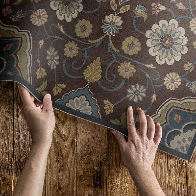 Teppich auf pvc Zierblumen Und Pflanzen Mit Vintage-Muster