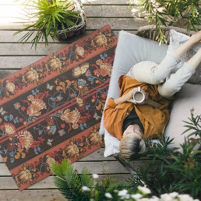 Vinyl teppich läufer Pflanzenornament Im Vintage-Stil