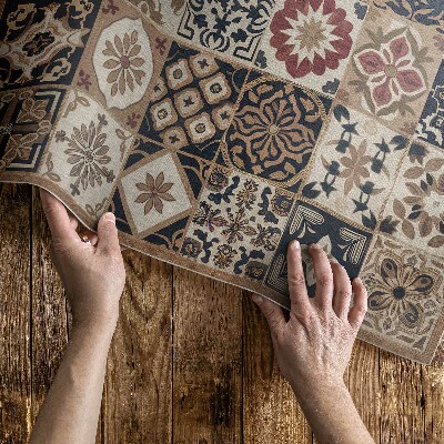 Pvc teppich Alte Mosaikfliesen Mit Vintage-Muster