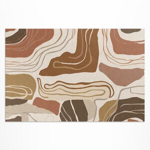 Teppich pvc Pastellfarbene Boho-Linien Und -Punkte