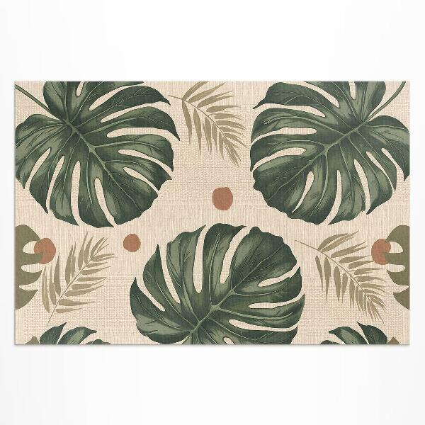 Pvc teppich Boho Monstera Hinterlässt Stoffhintergrund
