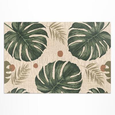 Pvc teppich Boho Monstera Hinterlässt Stoffhintergrund