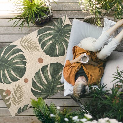 Pvc teppich Boho Monstera Hinterlässt Stoffhintergrund