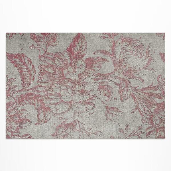 Pvc teppich Gealtertes Vintage-Blumenmotiv