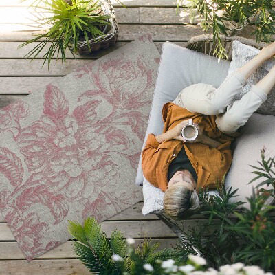 Pvc teppich Gealtertes Vintage-Blumenmotiv