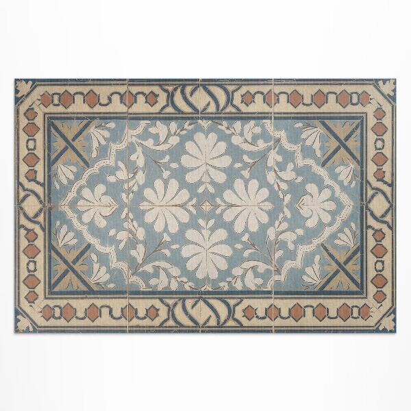 Teppich auf pvc Geometrische Blumenmotive Im Retro-Stil