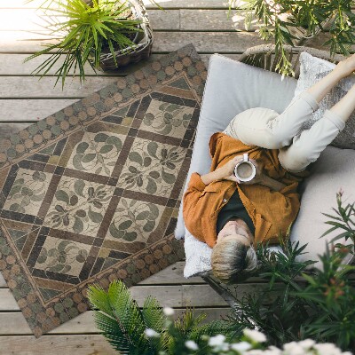 Vinyl teppich Vintage-Muster Mit Blumenmotiven