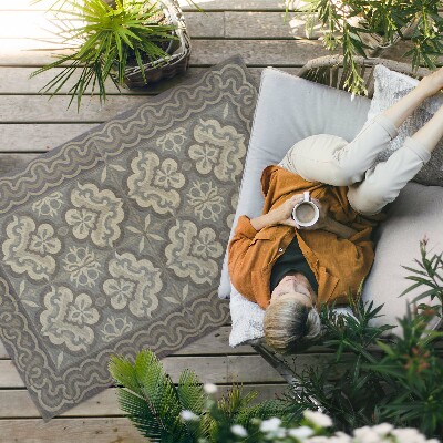 Pvc teppich Rustikale Geometrie Auf Vintage-Fliesen