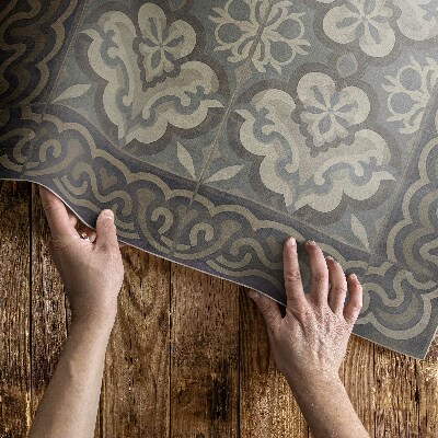 Pvc teppich Rustikale Geometrie Auf Vintage-Fliesen