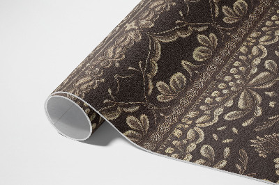 Teppich auf pvc Erdtöne Mit Botanischen Mustern