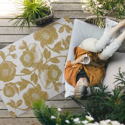 Vinyl teppich läufer Botanisches Motiv Im Retro-Stil