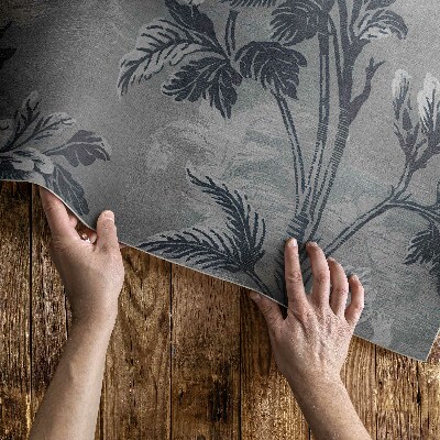 Teppich auf pvc Erdtöne Mit Botanischem Muster