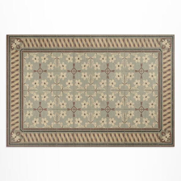 Pvc teppich Blumen Und Blütenblätter In Mosaiken Im Retro-Stil