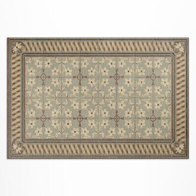 Pvc teppich Blumen Und Blütenblätter In Mosaiken Im Retro-Stil
