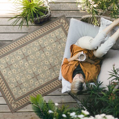 Pvc teppich Blumen Und Blütenblätter In Mosaiken Im Retro-Stil
