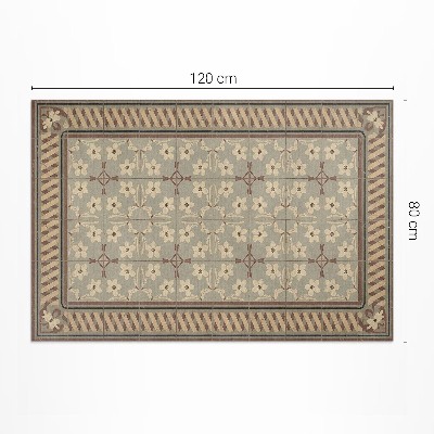 Pvc teppich Blumen Und Blütenblätter In Mosaiken Im Retro-Stil