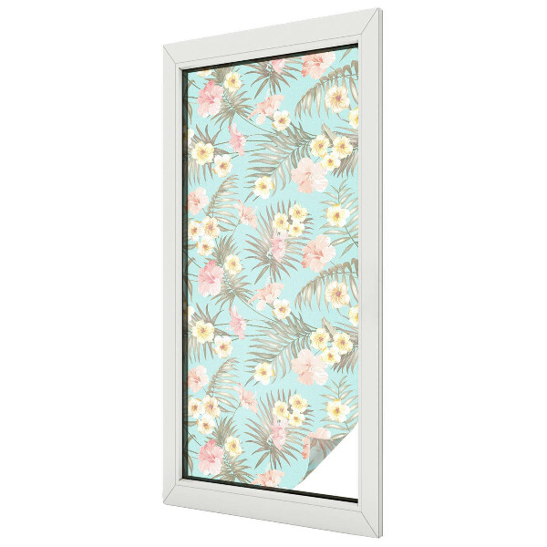 Fensterfolie mit Motiv Buntglas Tropisches Muster