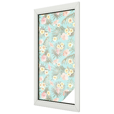 Fensterfolie mit Motiv Buntglas Tropisches Muster