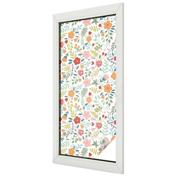 Fensterfolie mit Motiv Buntglas Blumenmuster