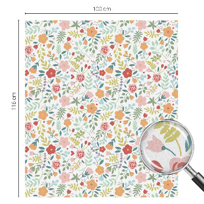 Fensterfolie mit Motiv Buntglas Blumenmuster